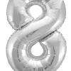 Hisab Joker Folieballong 86 cm siffra 8 silver