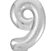 Hisab Joker Folieballong 86 cm siffra 9 silver