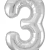 Hisab Joker Folieballong 86 cm siffra 3 silver